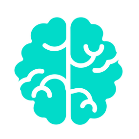 An aqua colored brain shaped vector logo representing The League of Free Thinkers